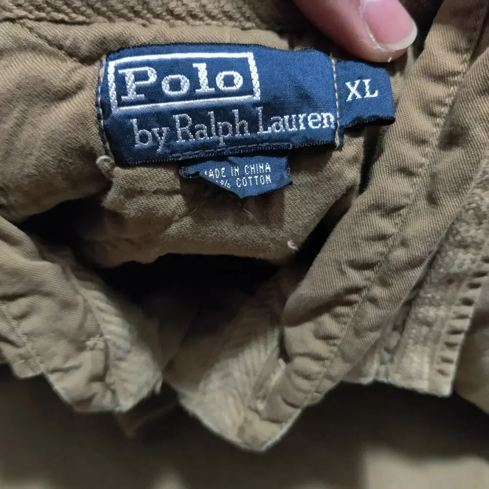Vintage Polo Ralph Lauren Mens 1/4 Button Sweater‎ Mens XL Quilted Chest *Rare.